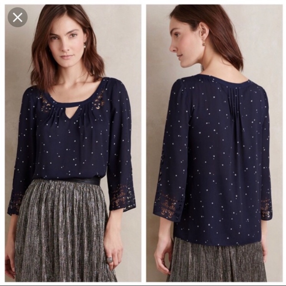 Anthropologie Star Print Blouse ✨
